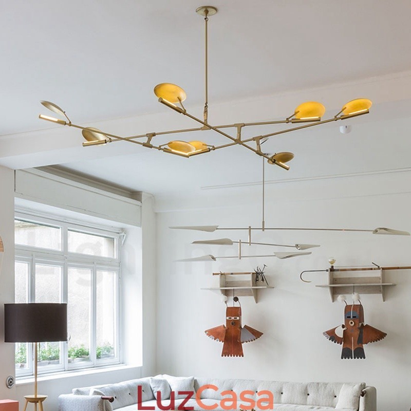 Lustre moderno contemporâneo de 8 luzes