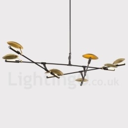 Lustre moderno contemporâneo de 8 luzes