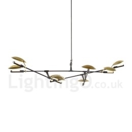 Lustre moderno contemporâneo de 8 luzes
