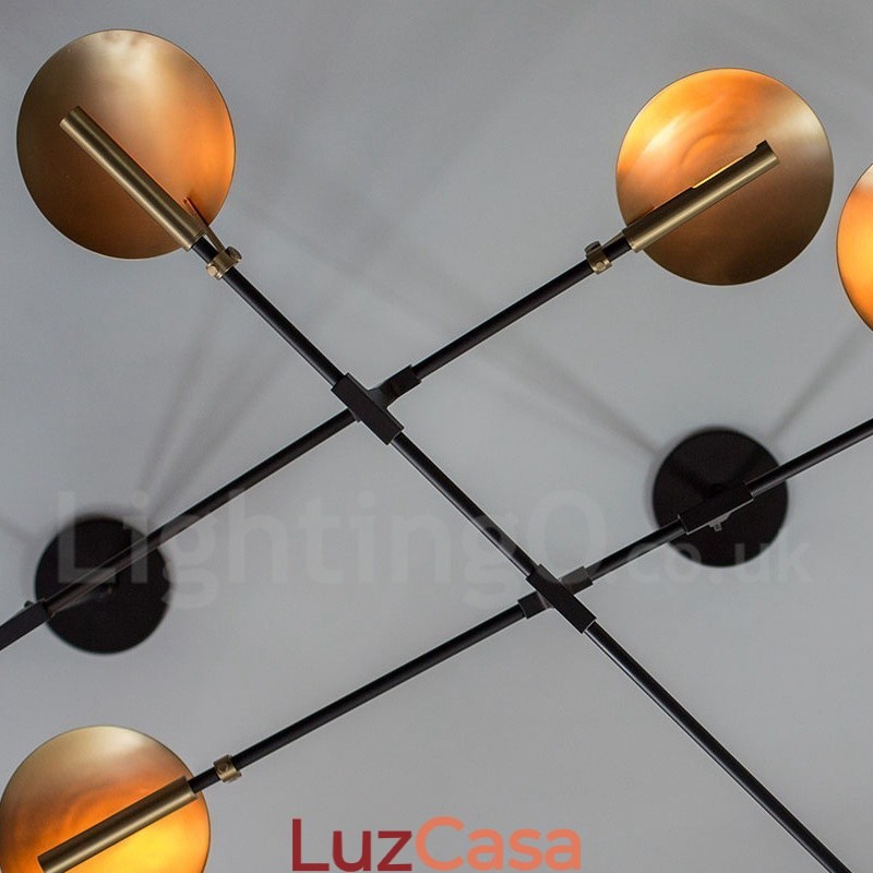 Lustre moderno contemporâneo de 8 luzes