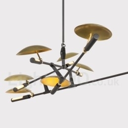 Lustre moderno contemporâneo de 8 luzes