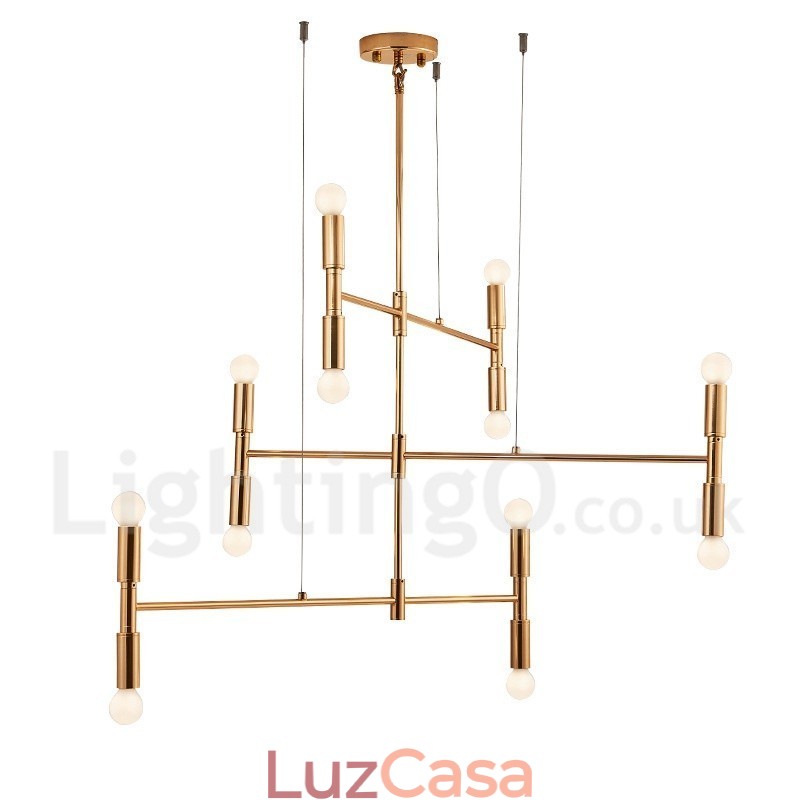 8 Luzes 3 Camadas Moderno Contemporâneo Lustre Lâmpada Luz