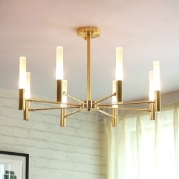 Lustre moderno contemporâneo giratório de 8 luzes