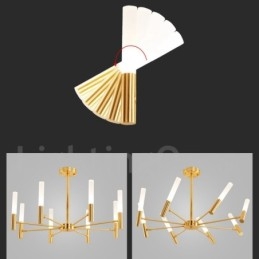 Lustre moderno contemporâneo giratório de 8 luzes