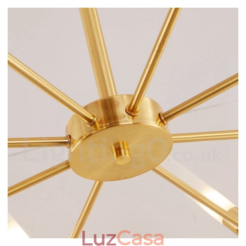 Lustre moderno contemporâneo giratório de 8 luzes