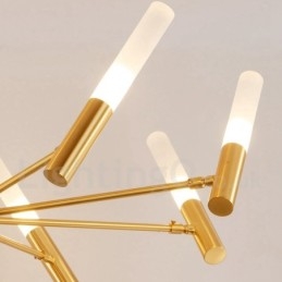 Lustre moderno contemporâneo giratório de 8 luzes