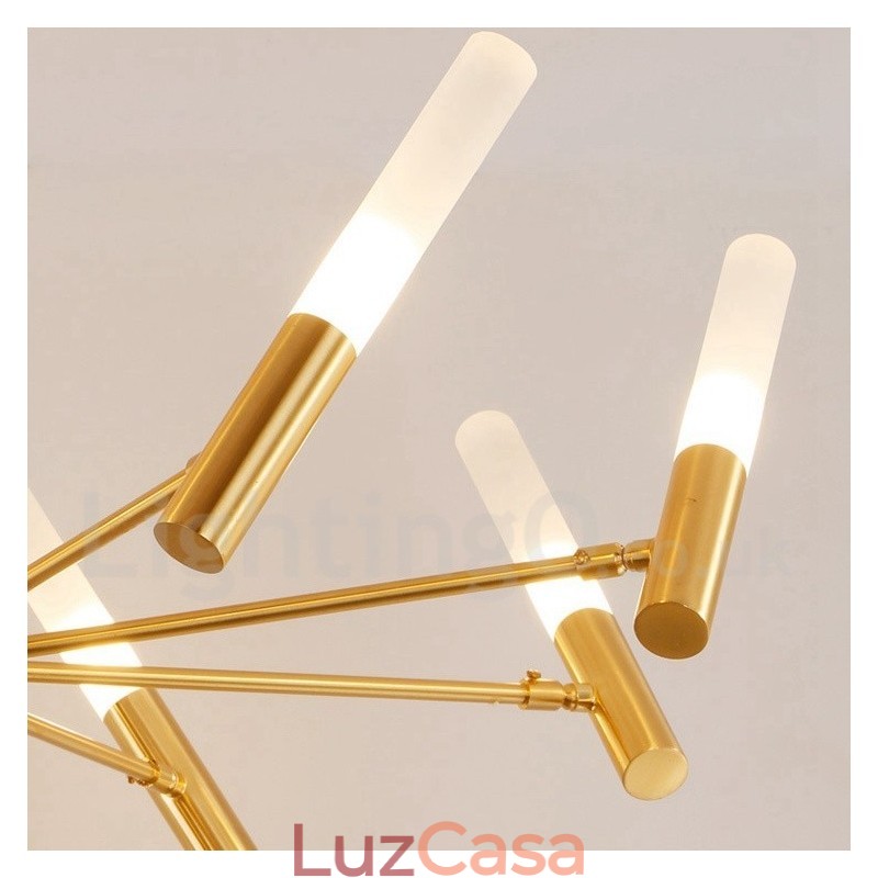 Lustre moderno contemporâneo giratório de 8 luzes