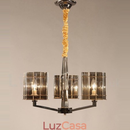 Lustre moderno contemporâneo de 3 níveis com luz única Lustre moderno contemporâneo de 3 níveis com luz única
