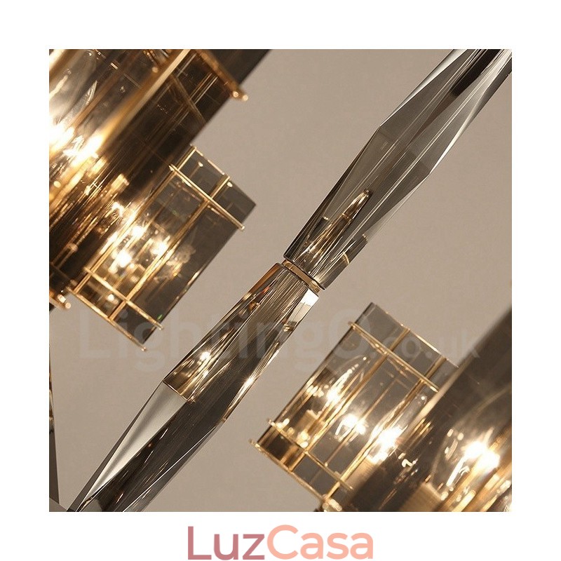 Lustre moderno contemporâneo de 3 níveis com luz única
