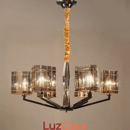Lustre moderno contemporâneo de 6 luzes de nível único Lustre moderno contemporâneo de 6 luzes de nível único