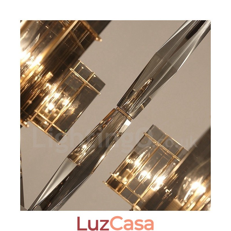 Lustre moderno contemporâneo de 6 luzes de nível único