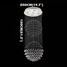 Luminária pendente moderna de cristal, lustre com 5 luzes, candeeiro de teto em cristal transparente, luminárias de teto