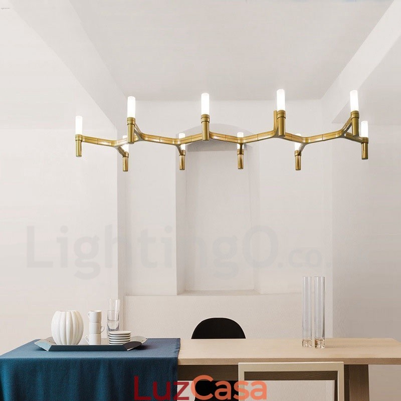 10 Luzes Camada Única Moderna Contemporânea Lustre Lâmpada Luz