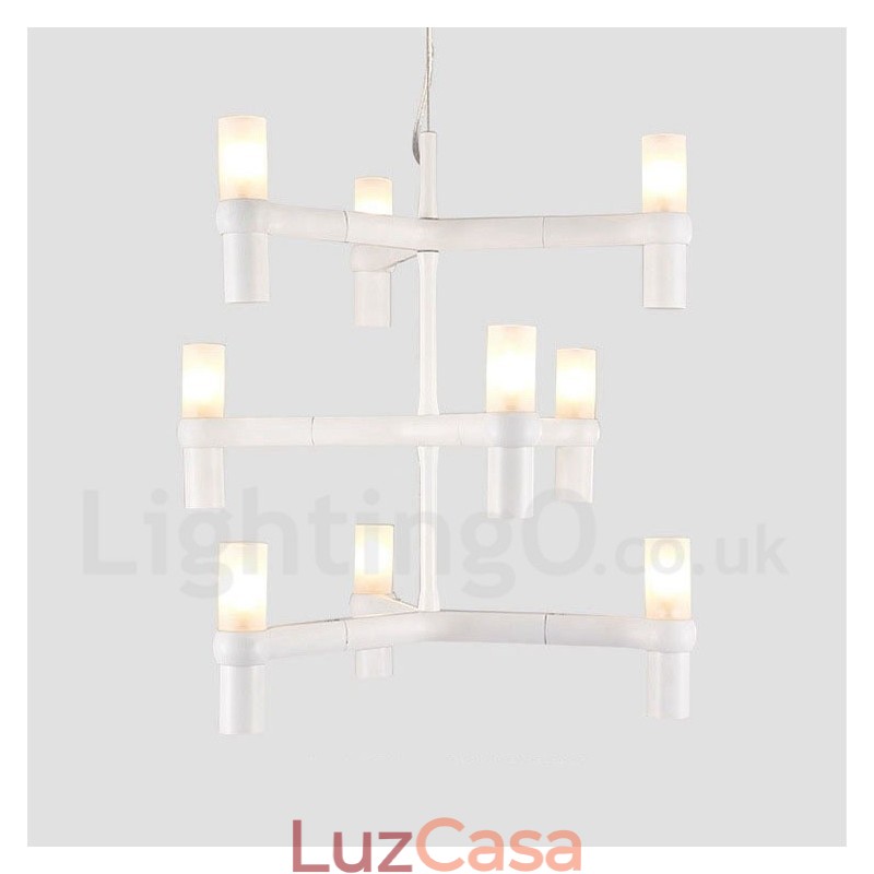 9 Luzes 3 Camadas Moderno Contemporâneo Lustre Lâmpada Luz