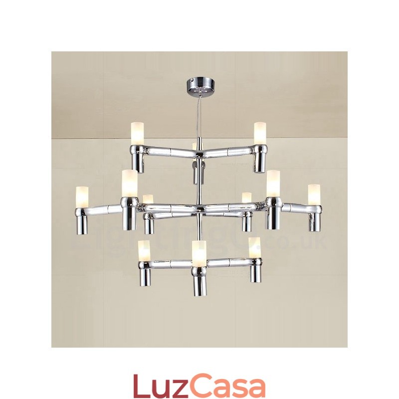 12 Luzes 3 Camadas Moderno Contemporâneo Lustre Lâmpada Luz