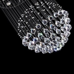 Luminária pendente moderna de cristal, lustre com 5 luzes, candeeiro de teto em cristal transparente, luminárias de teto