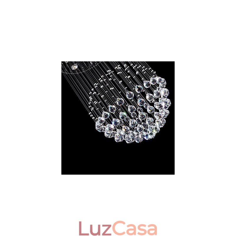 Luminária pendente moderna de cristal, lustre com 5 luzes, candeeiro de teto em cristal transparente, luminárias de teto
