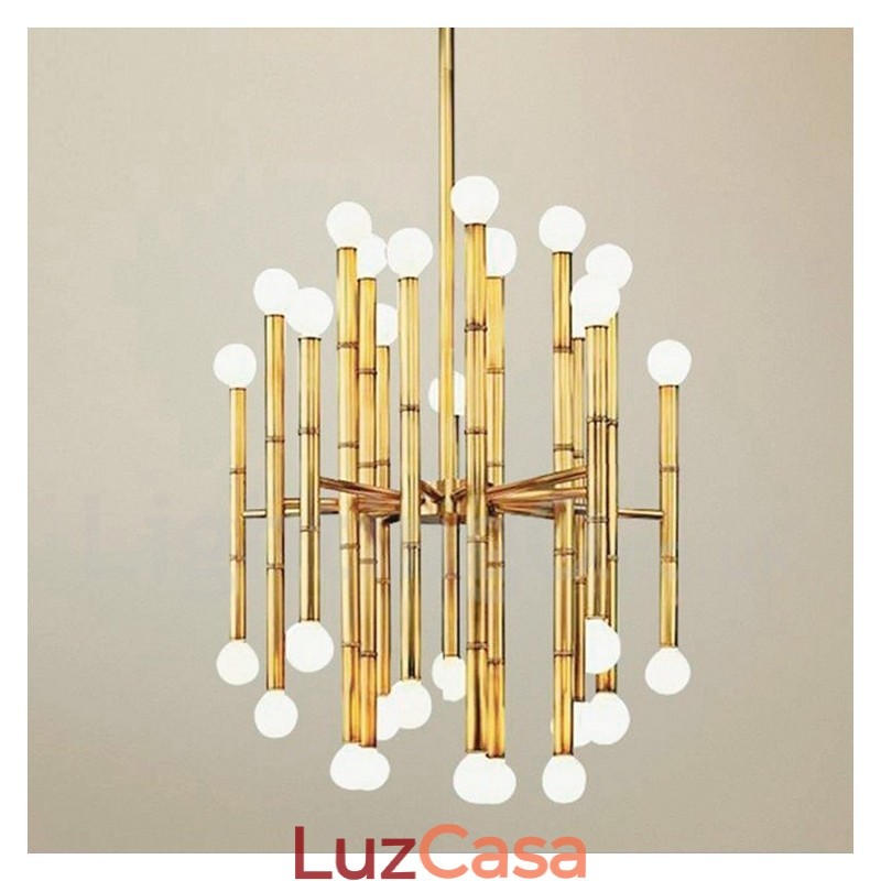 Lustre moderno contemporâneo de 30 luzes e 2 níveis para iluminação