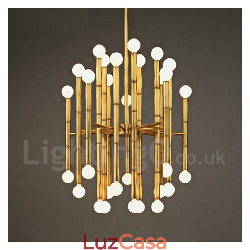 Lustre moderno contemporâneo de 30 luzes e 2 níveis para iluminação