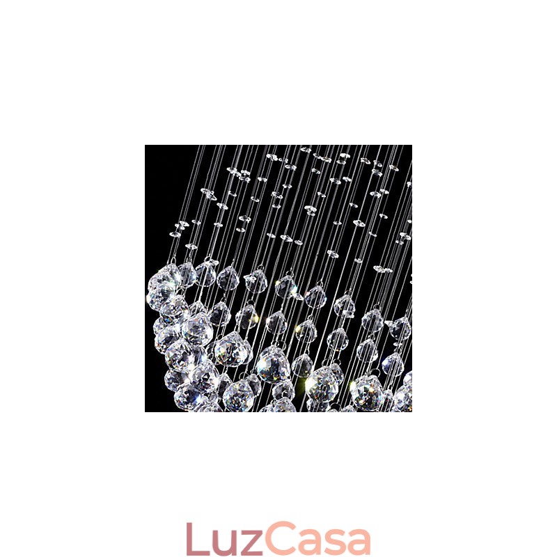 Luminária pendente moderna de cristal, lustre com 5 luzes, candeeiro de teto em cristal transparente, luminárias de teto