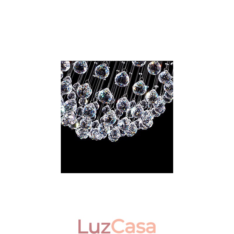 Luminária pendente moderna de cristal, lustre com 5 luzes, candeeiro de teto em cristal transparente, luminárias de teto