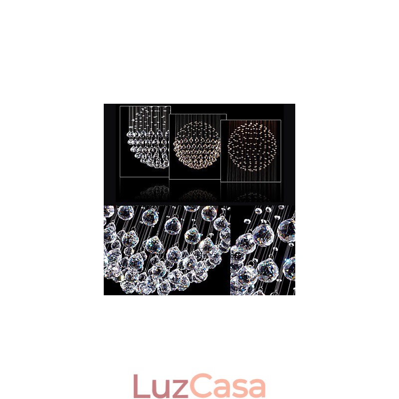 Luminária pendente moderna de cristal, lustre com 5 luzes, candeeiro de teto em cristal transparente, luminárias de teto