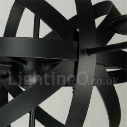 Lustre retrô vintage de metal com 6 luzes e camada única
