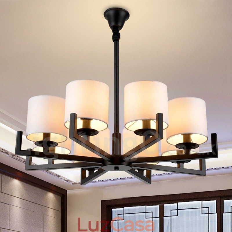 Lustre moderno contemporâneo de 8 luzes de nível único