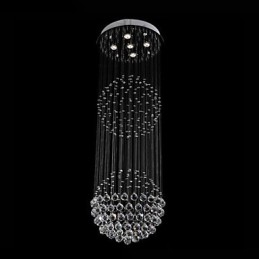 Luminária pendente moderna de cristal, lustre com 5 luzes, candeeiro de teto em cristal transparente, luminárias de teto