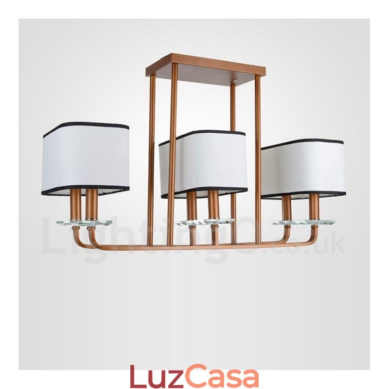 Lustre moderno contemporâneo de 6 luzes de nível único