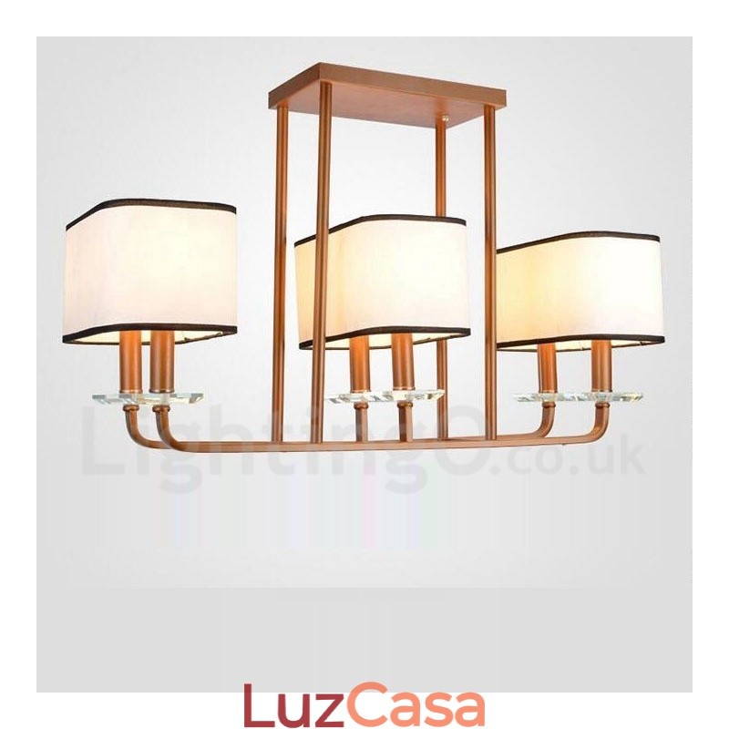 Lustre moderno contemporâneo de 6 luzes de nível único