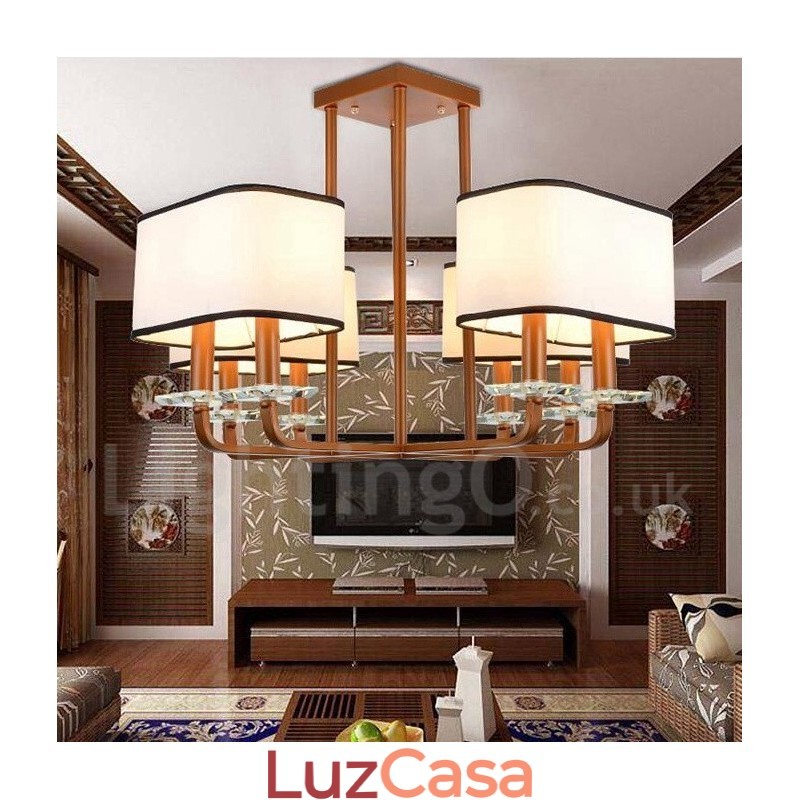 Lustre moderno contemporâneo de 8 luzes de nível único