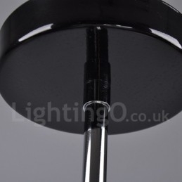 Lustre de metal vintage retrô preto com 8 luzes e camada única