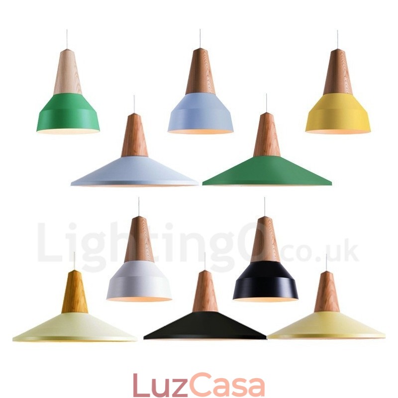 1 Luz Moderna Contemporânea De Madeira Pendente Luz