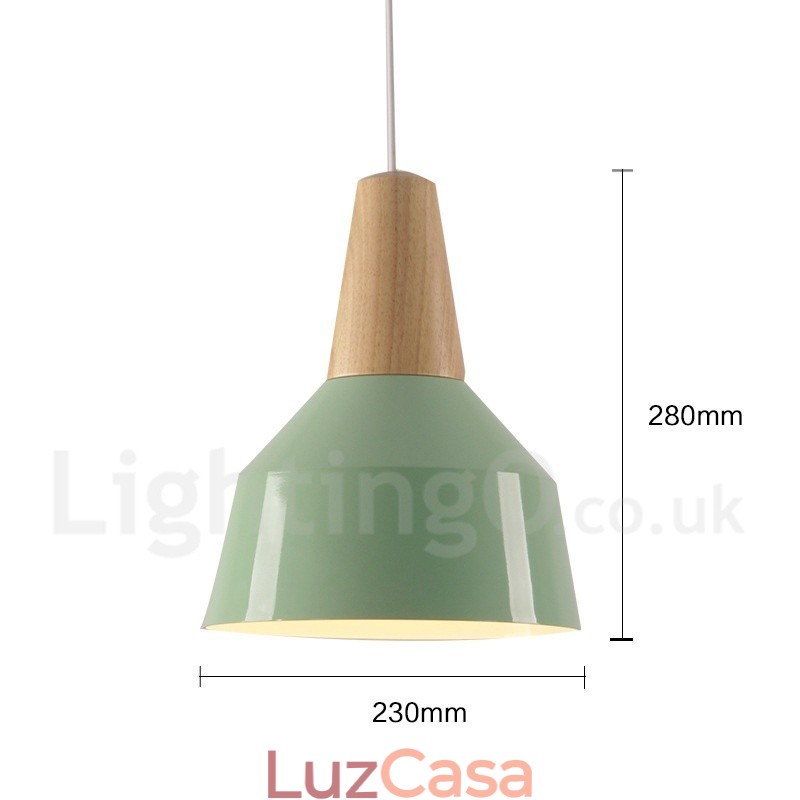 1 Luz Moderna Contemporânea De Madeira Pendente Luz