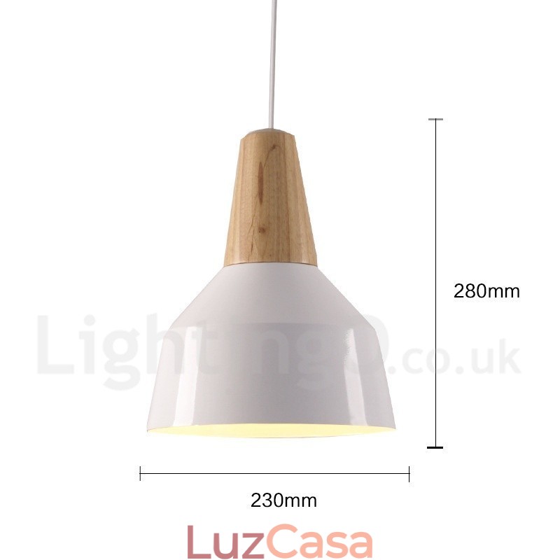 1 Luz Moderna Contemporânea De Madeira Pendente Luz