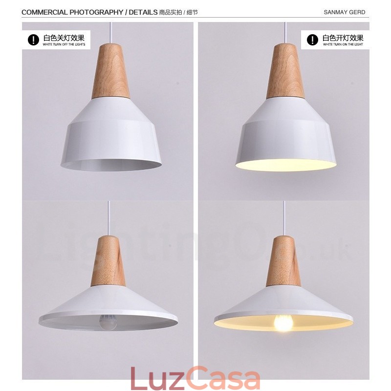 1 Luz Moderna Contemporânea De Madeira Pendente Luz