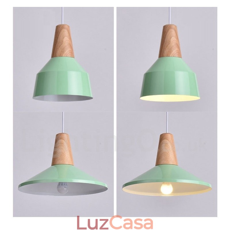 1 Luz Moderna Contemporânea De Madeira Pendente Luz