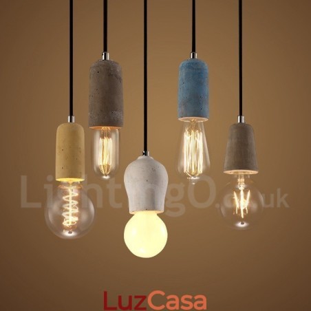 1 Luz Rustic Lodge Concrte Pendente Luz 1 Luz Rustic Lodge Concrte Pendente Luz