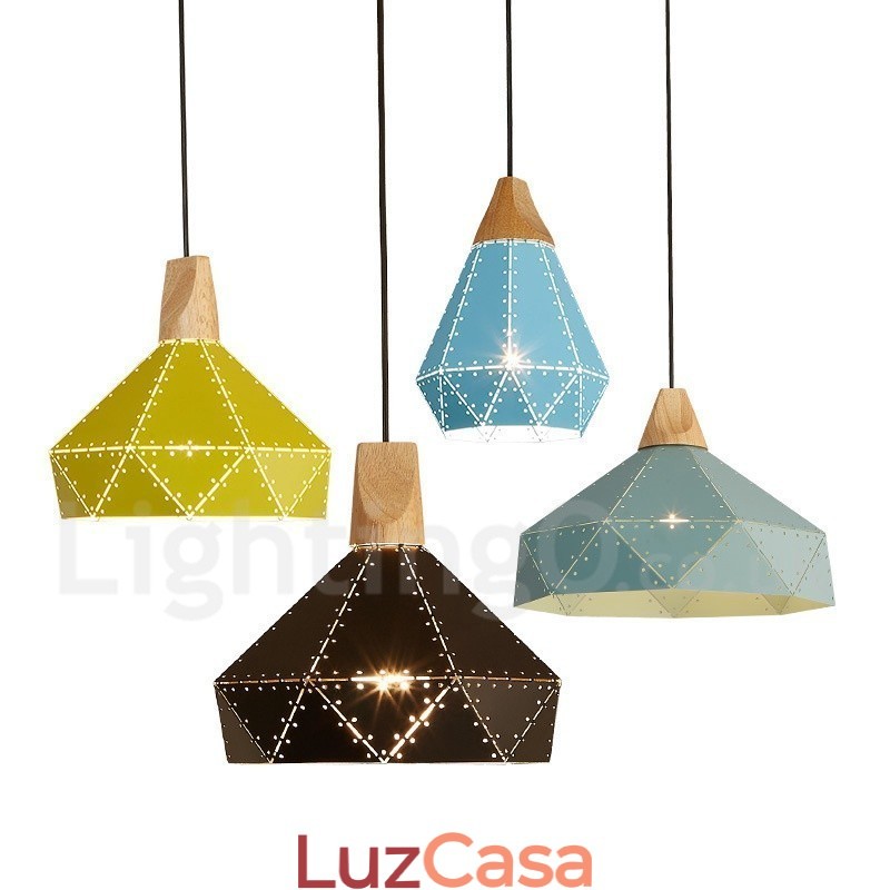 Madeira 1 Luz Moderna Contemporânea Metal Pendente Luz