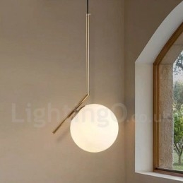 1 luz moderna contemporânea pendente com cúpula de vidro