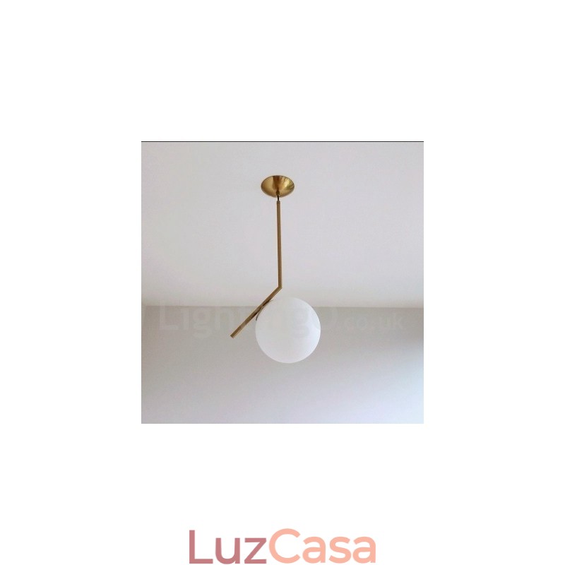 1 luz moderna contemporânea pendente com cúpula de vidro