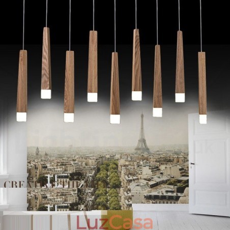 1 Luz Moderna Contemporânea De Madeira Pendente
