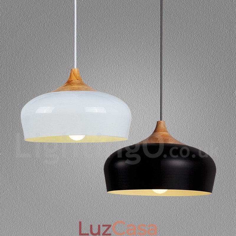 1 Luz Moderna Contemporânea De Madeira Pendente Luz