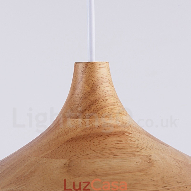 1 Luz Moderna Contemporânea De Madeira Pendente Luz
