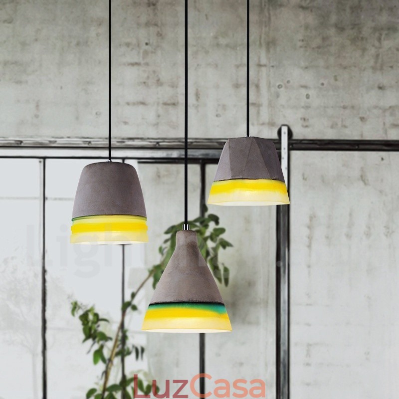 1 Luz Vintage Concrte Pendant Light