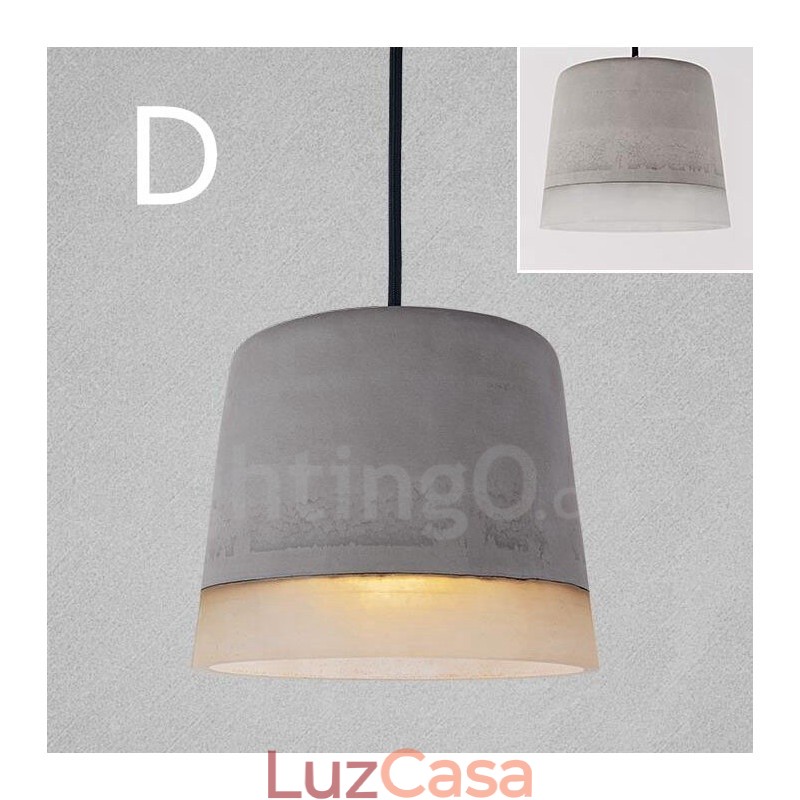 1 Luz Vintage Concrte Pendant Light