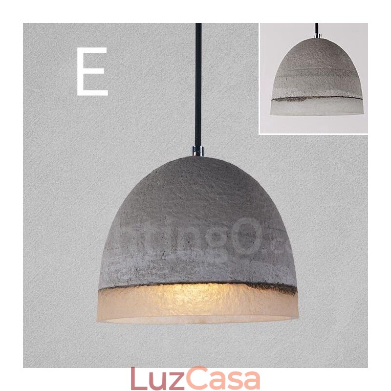 1 Luz Vintage Concrte Pendant Light