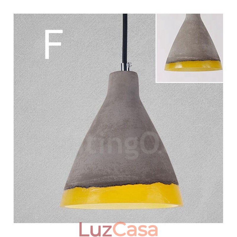 1 Luz Vintage Concrte Pendant Light