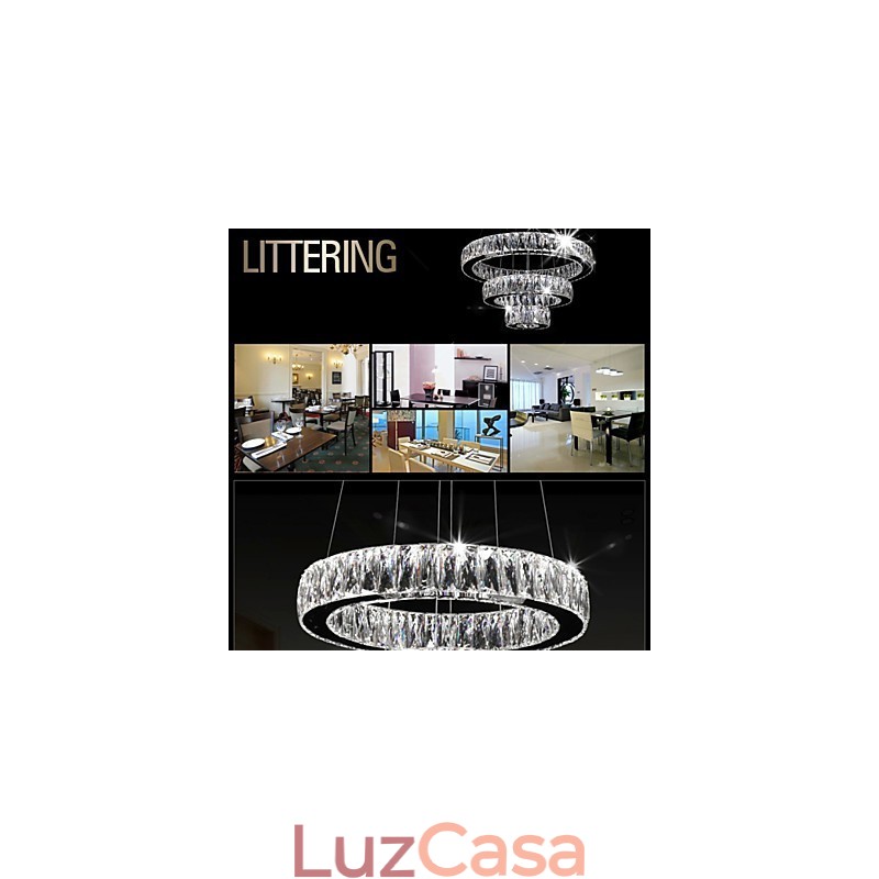 Lustre de cristal Luzes Iluminação moderna Três anéis D305070 K9 Grandes luminárias de teto de cristal